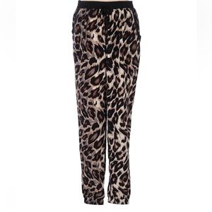 High rise leopard Bar III boyfriend pants .